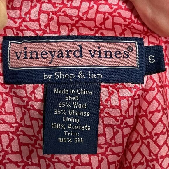 Vineyard Vines Women's Houndstooth Wool & Viscose Dress Size 6, Pink/Ivory - Picture 7 of 10